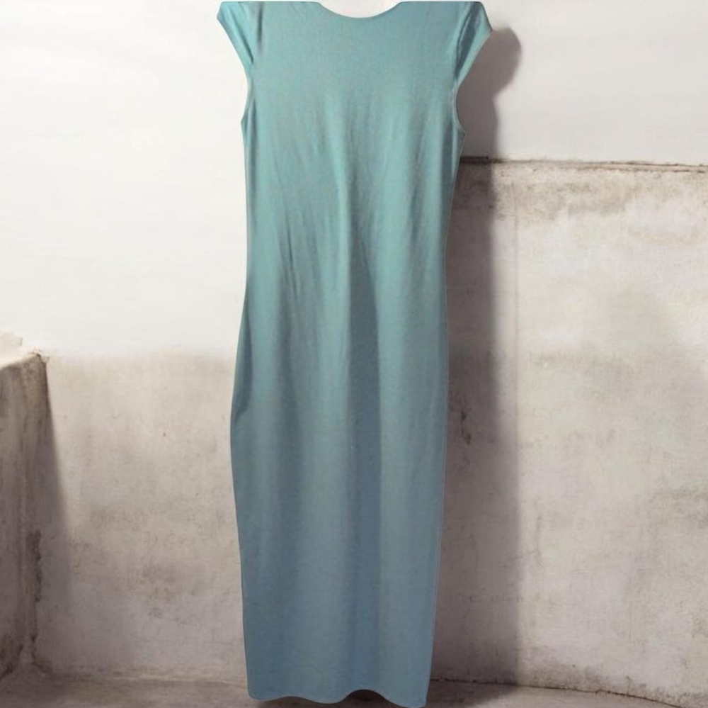 NWT Wild Fable Short Sleeve Teal Maxi Stretch Backless Dress